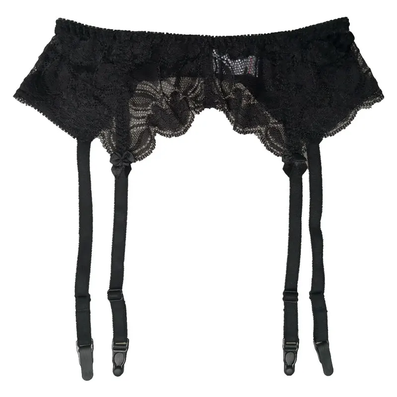 Подвязка для чулок Женская атласная однотонный черный пояс с бантом модное