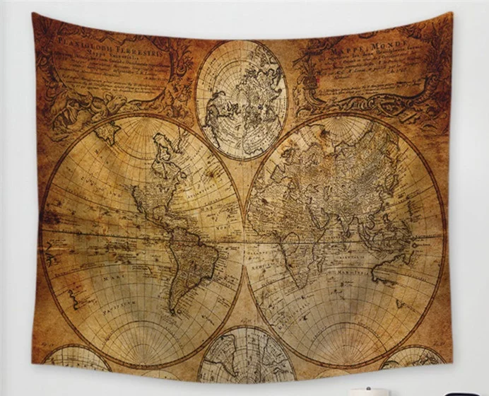 Винтажный современный гобелен CAMMITEVER с картой мира настенный настенное одеяло