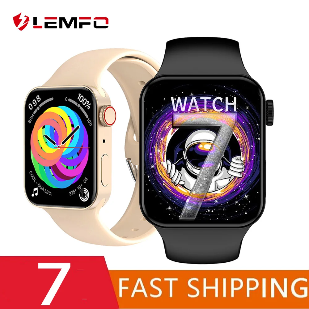 Смарт-часы LEMFO IWO 15 для мужчин серия 7 женские умные часы с Bluetooth функцией вызова