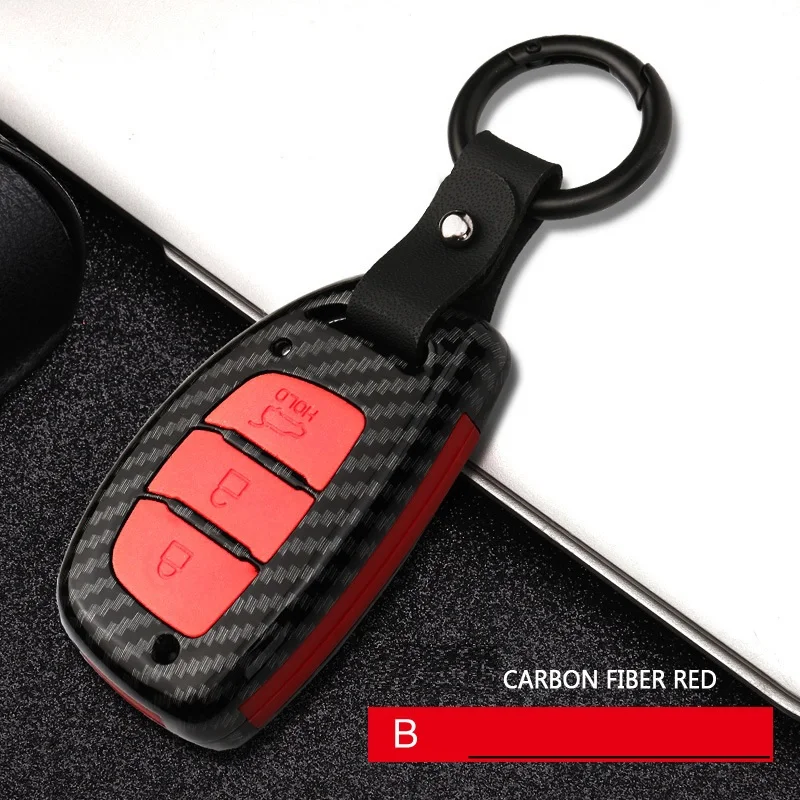 

Carbon fiber Car Remote Smart Key Case Cover For Hyundai MISTRA NEW Elantra VERNA IX35 IX25 SONATA 9 TUCSON Silicone Solaris