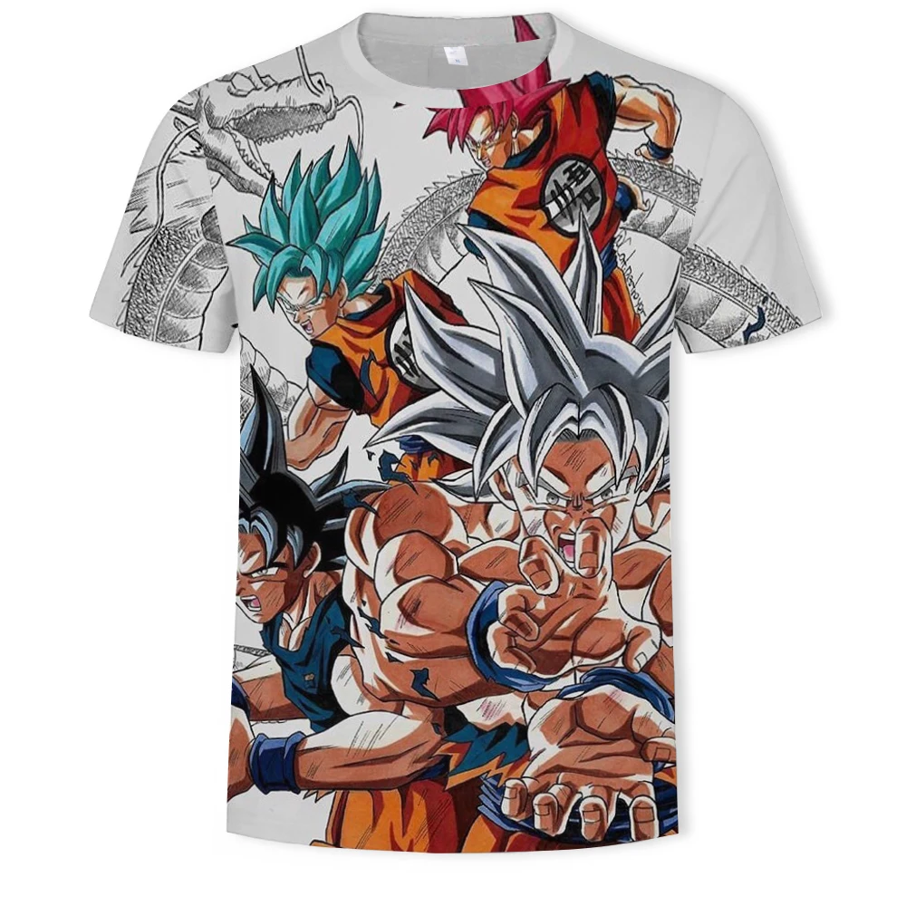 

2021 New Dragon Ball Theme Top Fashion Cartoon Anime Cool Men's T-Shirt Male Anime 3DT Shirt Boy Street Summer Clothing 110-6XL