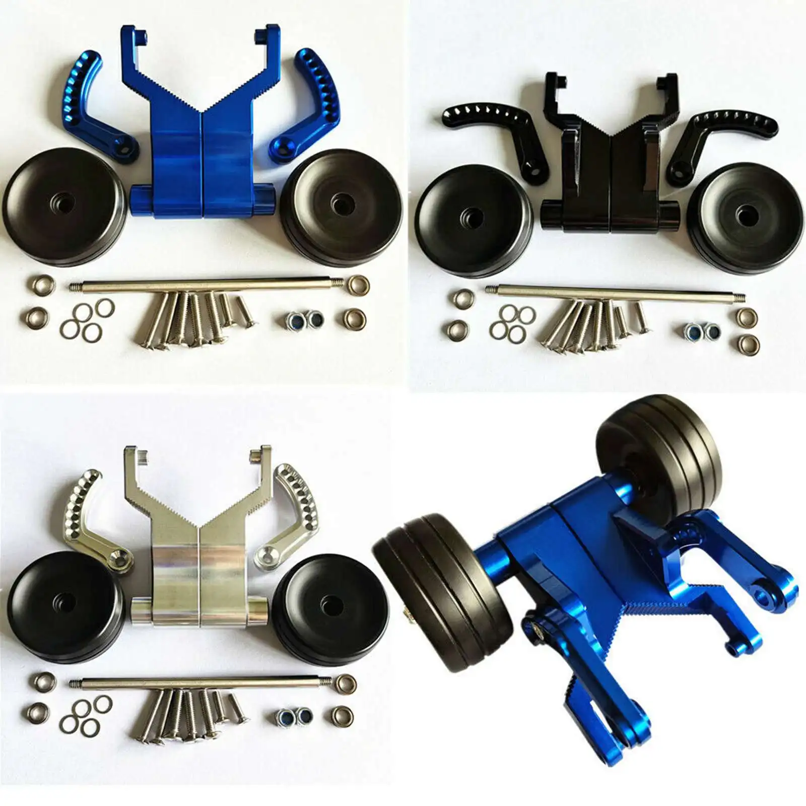 

Double Wheel Aluminum Adjustable Wheelie Bar for Traxxas 1/10 E-Revo E-Revo2.0 blue black sliver