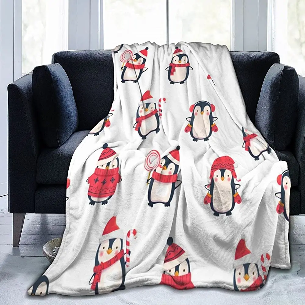 

Snowman Reindeer Santa Claus Snowflake Super Soft Cozy Warm Christmas Flannel Throw Blanket Perfect