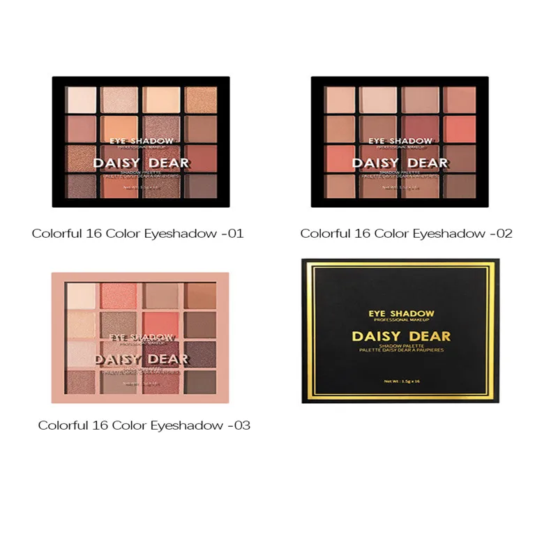 Палитра матовых теней для век 16 цветов блестящие тени водостойкие стойкие поддон