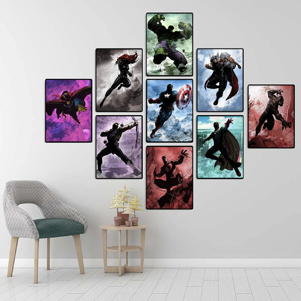 Картина на холсте Marvel Мстители супергерой Человек-паук плакаты принты Железного