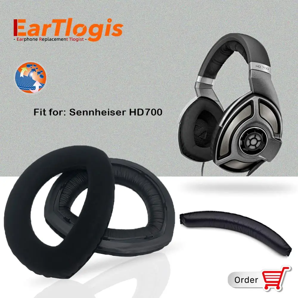 EarTlogis бархат Запчасти для авто Sennheiser HD700 HD 700 гарнитура подушечки бампер повязка