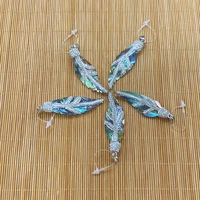 1pcs real abalone shell leaf charms monstera hollow palm leaves paua pendant diy necklace earring dangle woman jewelry finding