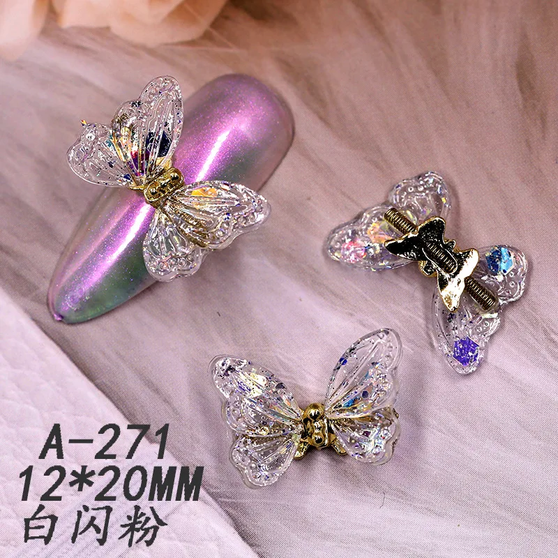 Подвески для ногтей Aurora Butterfly машущие голографические Крылья 3D украшения модные |