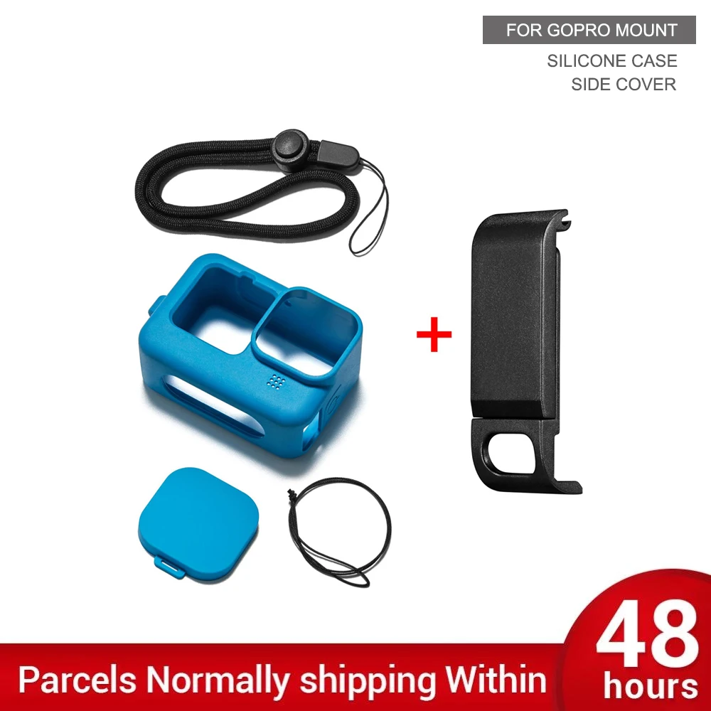

For GoPro Hero 9 Soft Silicone Case with Battery Side Cover Lid Removable Type-C Charging Cover Port for Go Pro Hero 9 Camera