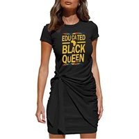 edu ca ted black queen feminist sleeveless pleated bow knot belted irregular dress mini clubwear 2022 casual dress