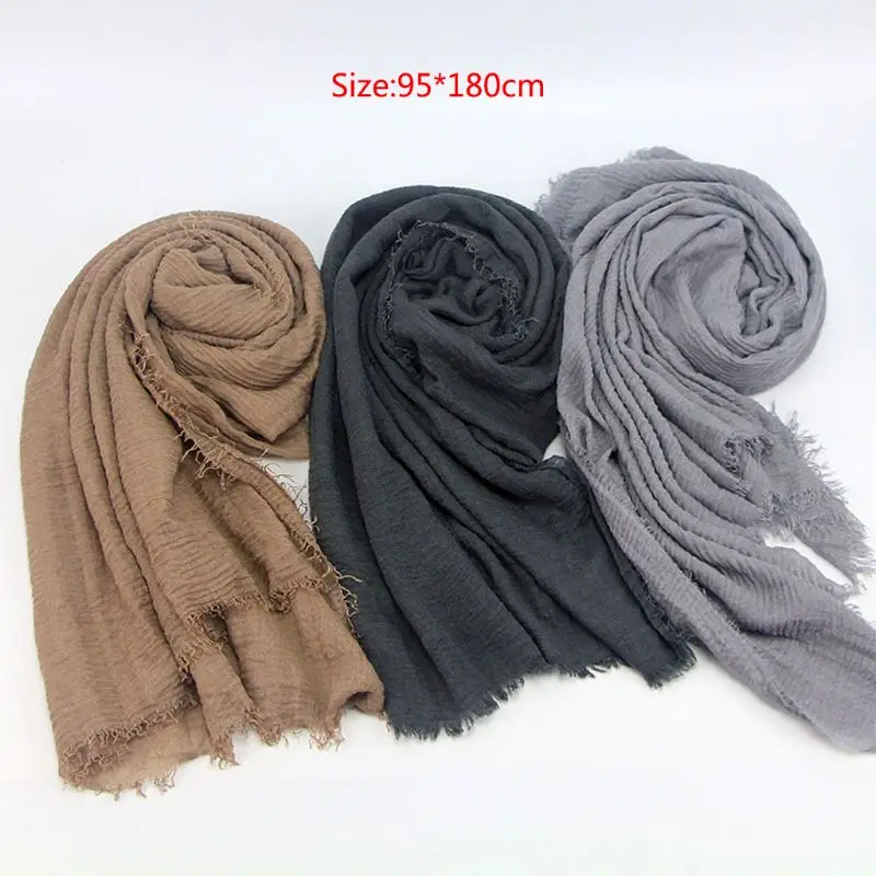 Для женщин Ислам Макси морщинка облако хиджаб шарф платок мусульманское длинное