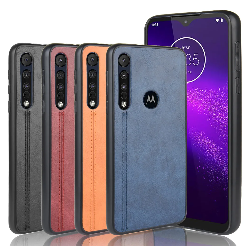 Чехол для Motorola Moto G8 Plus G8Plus Жесткий из искусственной кожи с закругленными краями