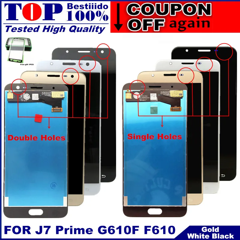 Замена ЖК-дисплея полный дигитайзер для samsung Galaxy J7 Prime G610 G610F On7 2016 G6100 дисплей