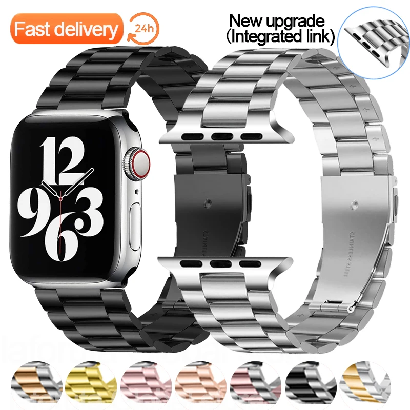 

Stainless steel strap for Apple watch band 44 mm 40mm iWatch band 42mm 38 mm Metal Link bracelet for Apple watch series 6 5 4 se