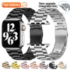 Ремешок из нержавеющей стали для Apple watch band 44 мм 40 мм, браслет для iWatch band 42 мм 38 мм, металлический звеньевой браслет для Apple watch series 6 5 4 se