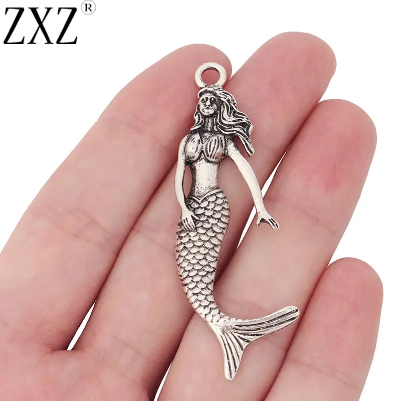 ZXZ 6 шт. тибетские Серебряные Подвески Медальоны русалки для ожерелий фурнитура