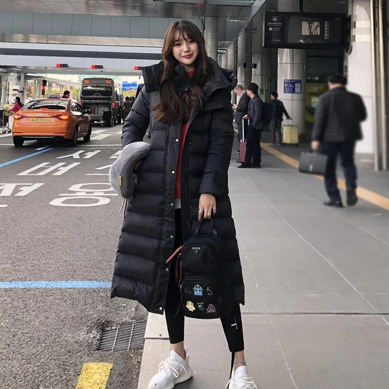 90% утиный пух пальто 320 г куртки для женщин зима х длинные выше колена супер