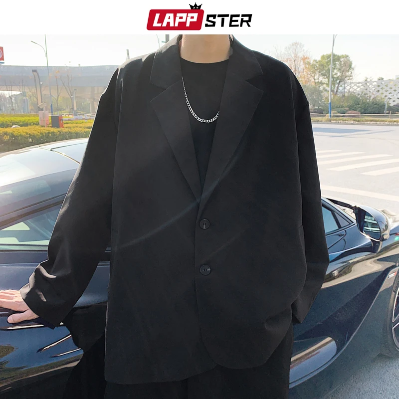 Мужской однобортный пиджак LAPPSTER бежевый Повседневный на пуговицах корейский
