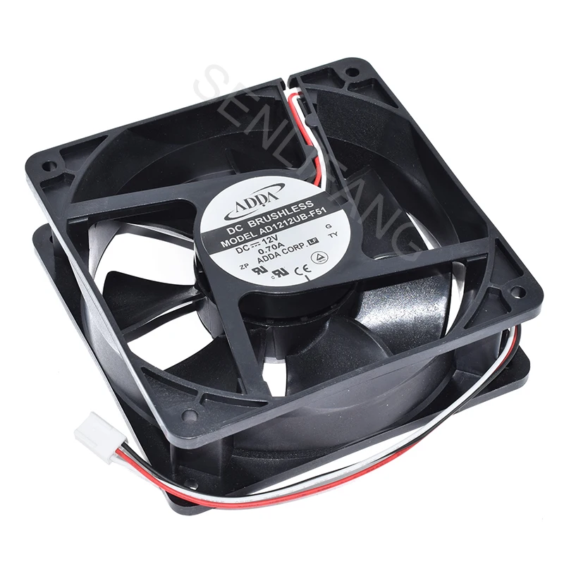 Новинка для ADDA AD1212UB-F51 DC12V 0.70A три провода квадратный Вентилятор охлаждения