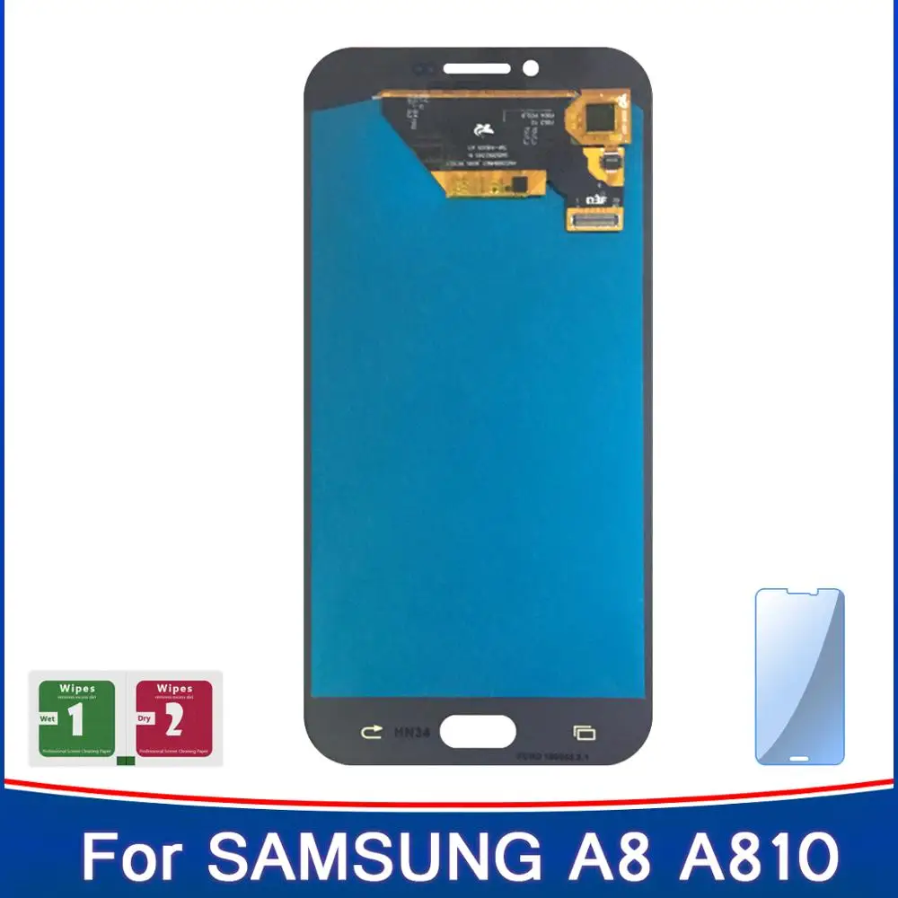 100% новый супер Amoled дисплей для Samsung Galaxy A8 2016 A8100 A810 Adjstable яркость LCD сенсорный экран
