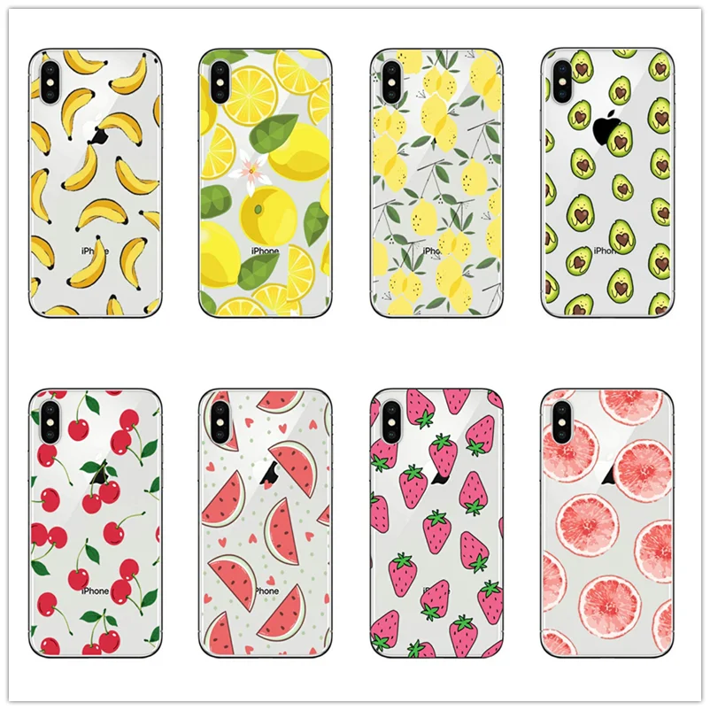 Чехол для телефона с персиком ананасом авокадо бананом фруктами iphone 11 pro 12 mini x xs max