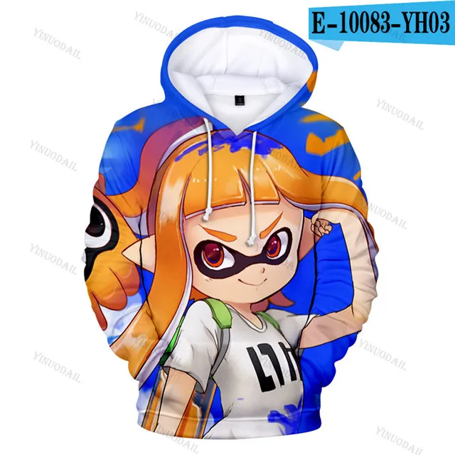 

Creative 4 To 14 Years Kids Hoodies Sweatshirt Shooting Game Splatoon Hoodie Boys Girls Pullovers Cute Children Splatoon Hoody