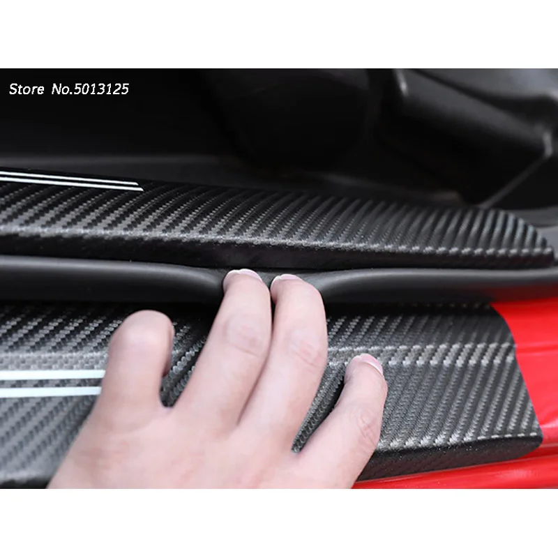 

Exterior Interior Carbon Fiber Door Pedal Bumper Scratch Protector Sill Threshold For Jeep Compass 2017 2018 2019 2020 2021