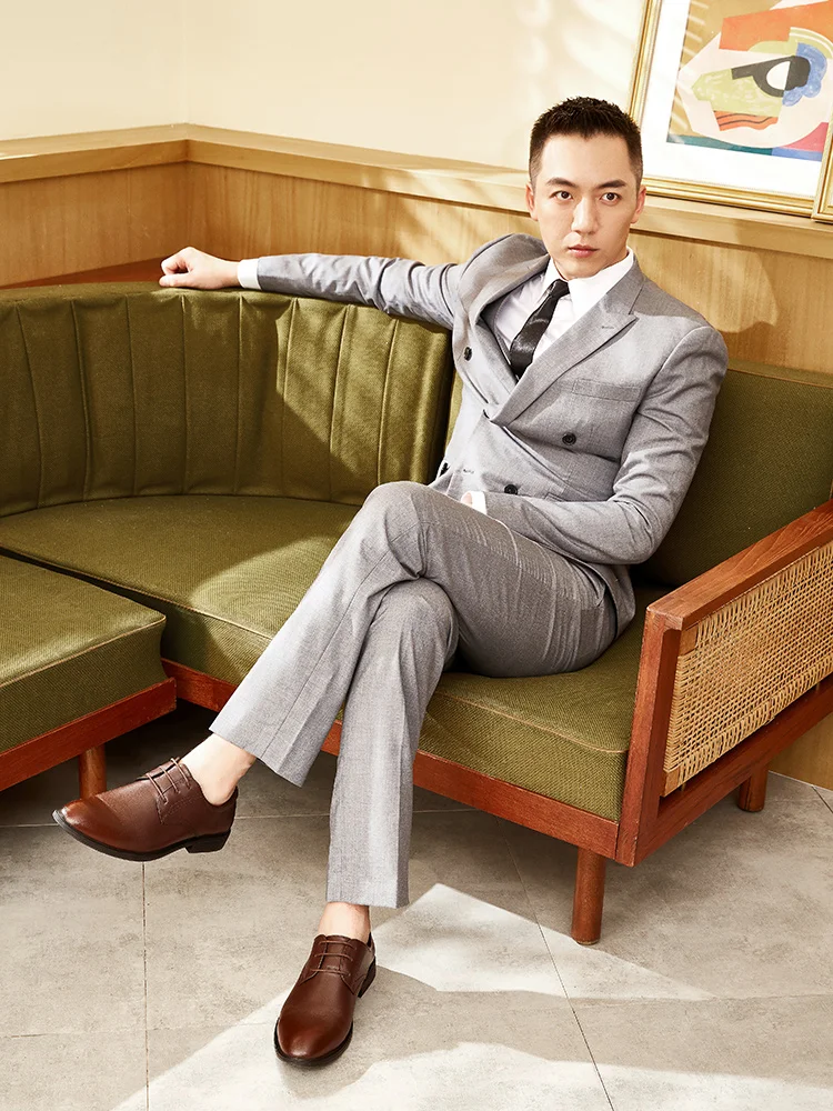 

business Dress Shoes Men Genuine Leather Vintage Retro lace up Blake Handmade Office Fashion Formal Wedding Party Oxford Shoes