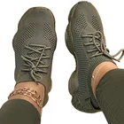 Женские кроссовки-носки, летние дышащие кроссовки на платформе с круглым носком, на шнуровке, Повседневная модная спортивная обувь на плоской подошве для женщин, 2021