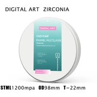 digitalart teeth zirconia multilayer dental restoration dental zirconia blocks%c2%a0 cad cam sirona stml98mm22mma1 d4