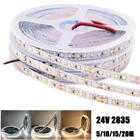 24V 2835 Светодиодные ленты светильник 120 светодиодовm гибкая светильник светодиодный лента не Водонепроницаемый светодиодный светильник с белыми полосами в стиленатуральный белыйтеплый белый