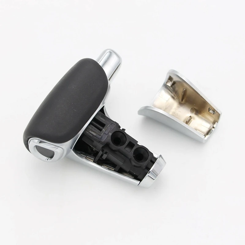 (Хром + кожа) Автоматическая рукоятка для рычага переключения передач с крышкой