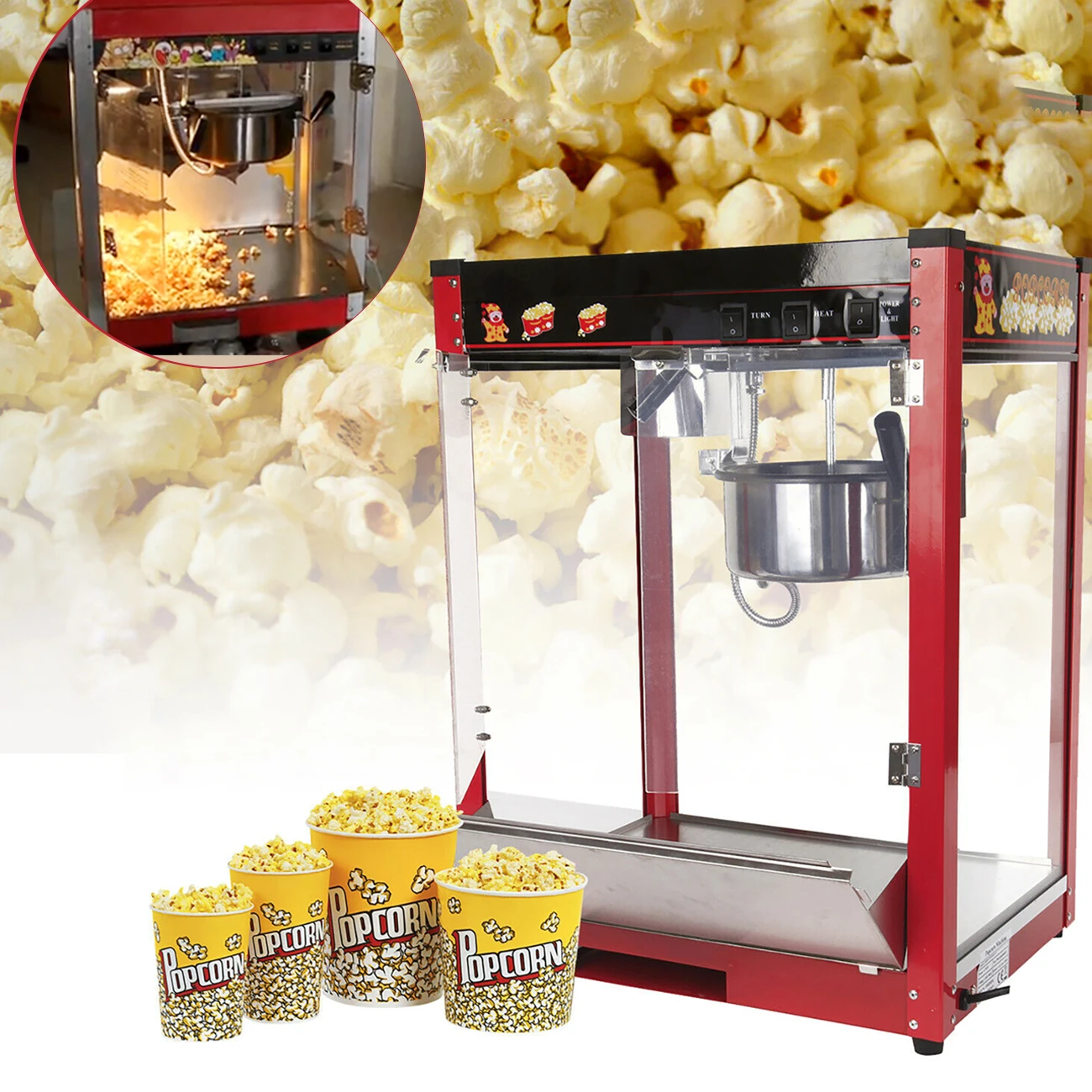 Электрическая машина для попкорна Honhill коммерческая 227 мл кинотеатра домашняя