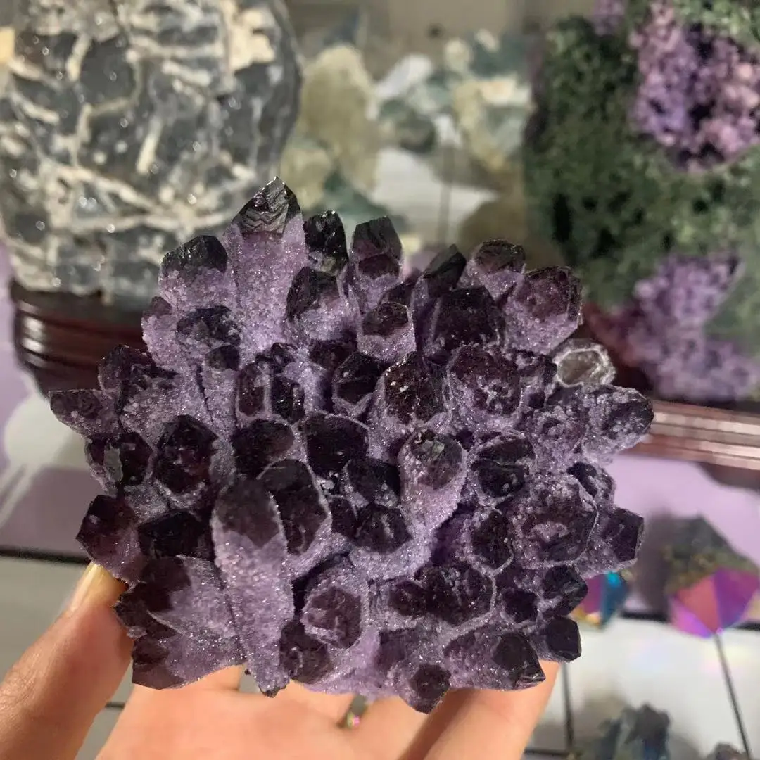 

Натуральные кристаллические Аметистовые кластеры из необработанного минерала для украшения дома