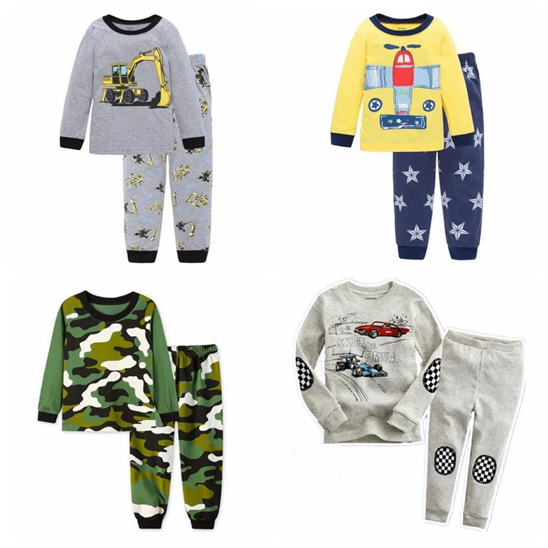 Пижамный комплект детский осенний с длинным рукавом и рисунком | Мать ребенок