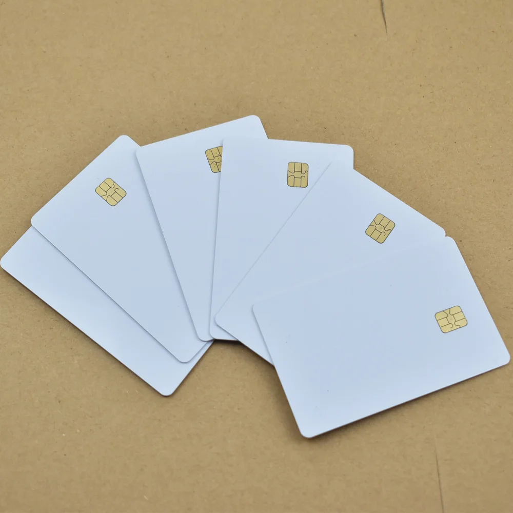 Белая ПВХ карта ISO7816 10 шт./лот с чипом SEL 4442 контактная IC пустая Контактная смарт