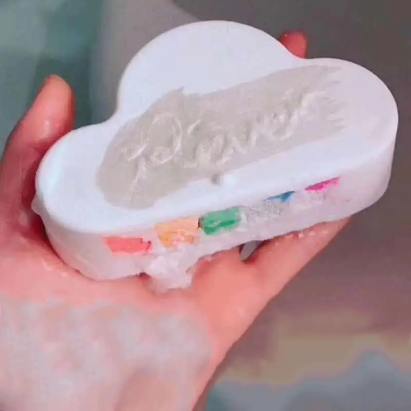 Бомба для ванны Rainbow Cloud увлажняющая зернистая соль подарок ручной работы женщин