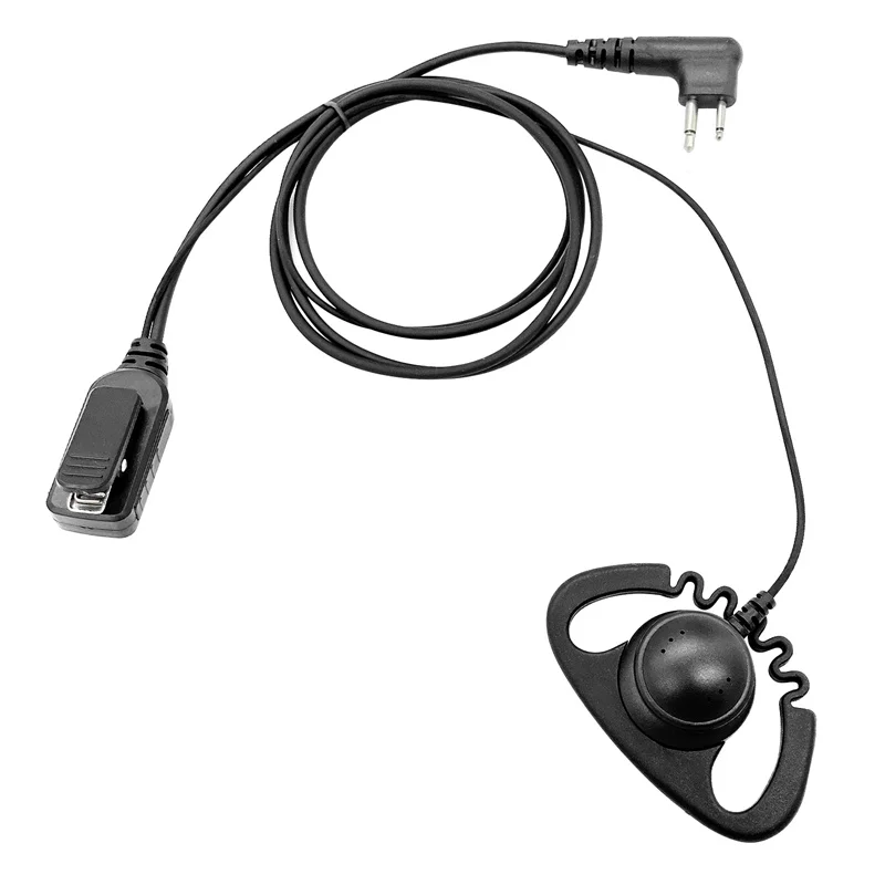 2-Wire Acoustic Tube Earpiece/Headset with PTT and Mic Surveillance Kit for Motorola Walkie Talkie RDM2070d CP200 CP200d CLS1410 enlarge