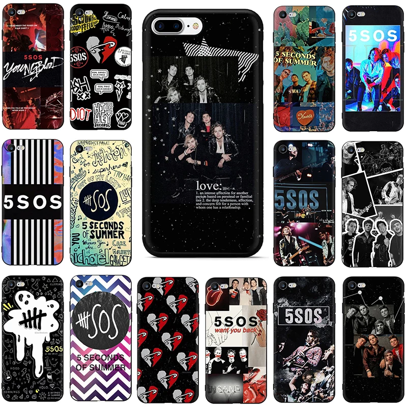 5 секунд лета 5SOS Мягкий ТПУ силиконовый чехол для телефона iphone 5s SE 6 6s 7 8 Plus X XR XS