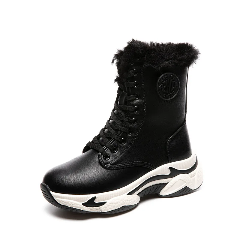 

Женские зимние ботинки, новинка зима 2021, ботинки на толстой подошве для верховой езды, бархатные утепленные старые ботинки, повседневные ун...