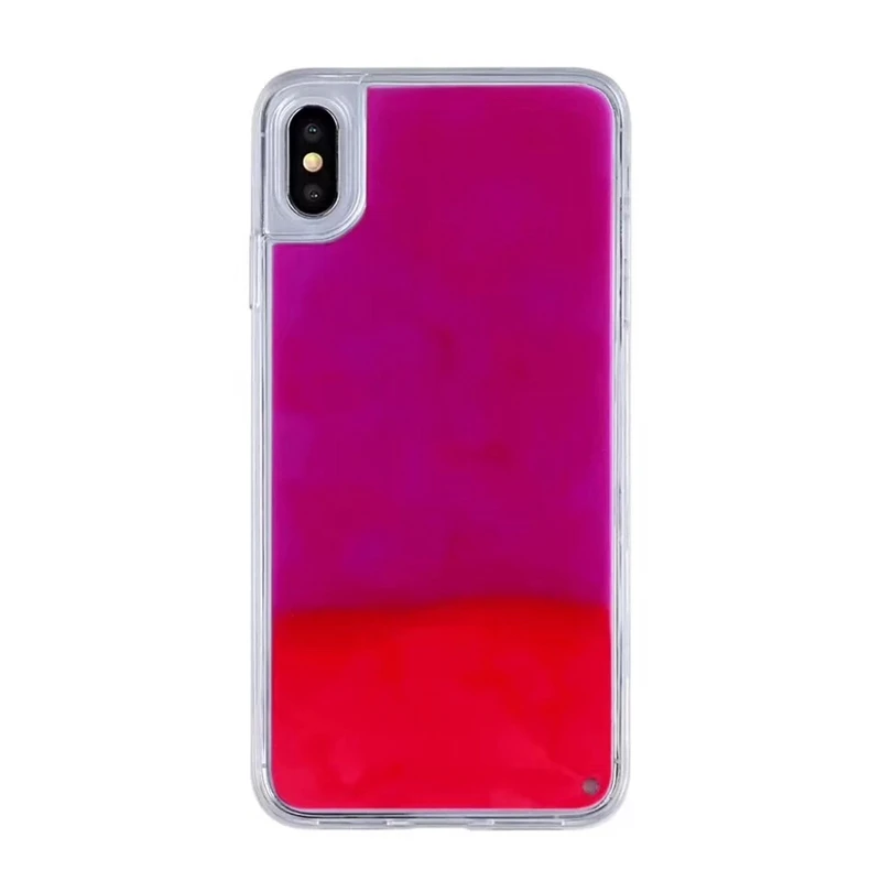 Светящийся неоновый песочный мобильный чехол для iPhone XR XS max X 6 7 8 plus светится в