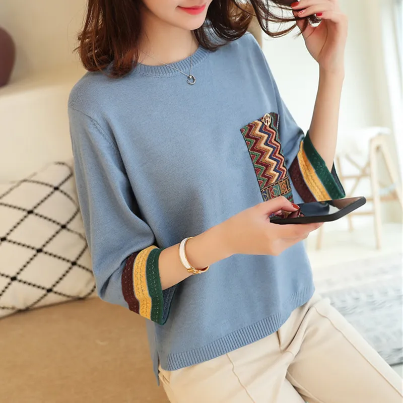 Новинка осени 2019 приталенная рубашка женская с рукавом в семь точек свободный