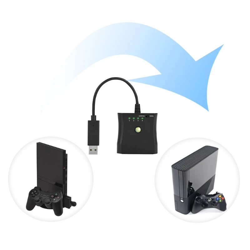 Суперзарядное конвертер для PS2 контроллер гоночный руль на консоль XB 360 игровой