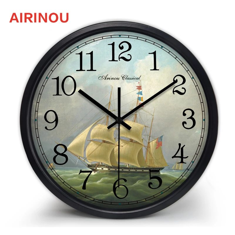 Airinou настенные часы в европейском стиле римские Ретро-часы с металлическим