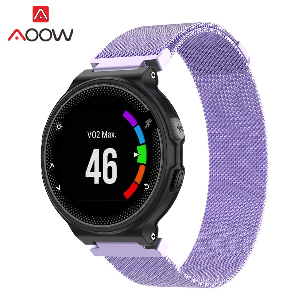 15 мм магнитный Миланский ремешок для часов Garmin Forerunner 220 230 235 630 620 735 235 подход S20 S5 S6 металлический браслет ремешок