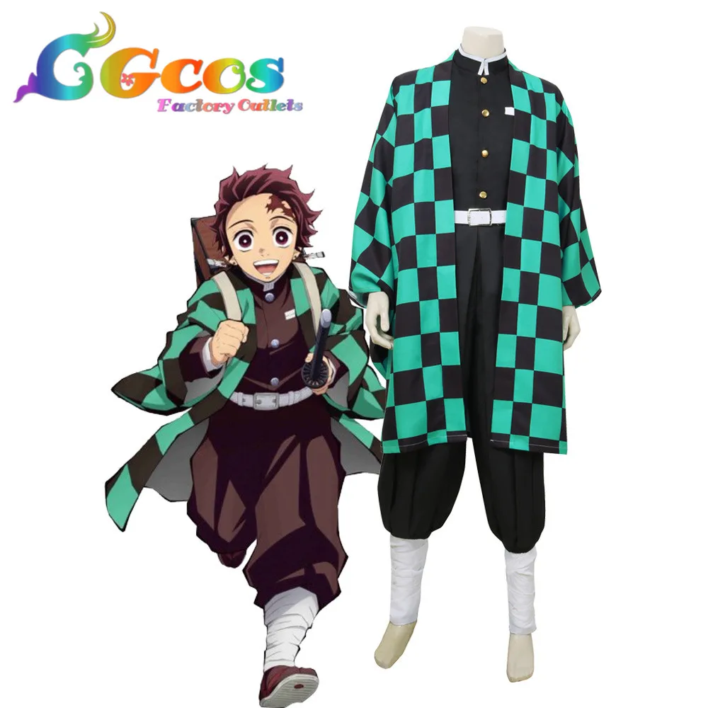 CGCOS Косплей Костюм демон убийца Kimetsu No Yaiba Kamado Tanjirou кимоно Униформа Рождество