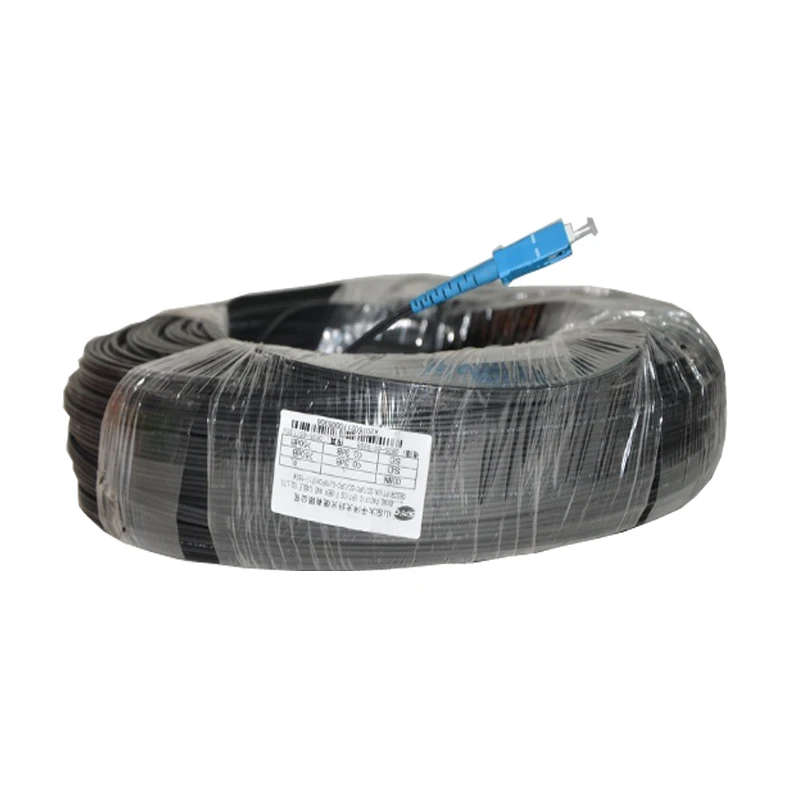 High Quality FTTH SC Indoor Fiber Optic Cable Patch Cord SC Single Core Black Leather Jumper