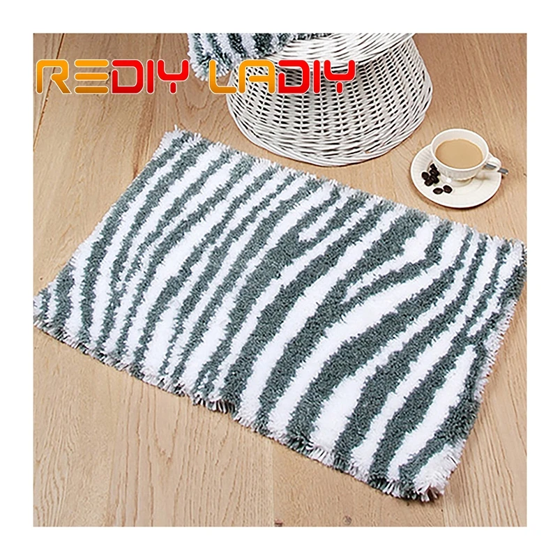 Набор крючков с защелкой вязаный ковер полосатый акриловый Текстильный коврик