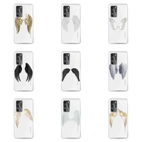 angel demon feather wings phone case for huawei p40 p30 p20 mate honor 10i 30 20 i 10 40 8x 9x pro lite transparent cover