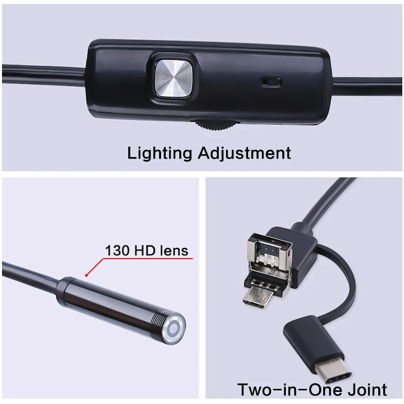 

720P Mini USB Endoscope Camera Industrial Endoscope Inspection Camera Waterproof 6 Led for Windows Macbook PC Android Phone